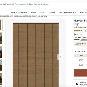 Ruggable  Harvest Stripe Brown Re-Jute Rug 6x9